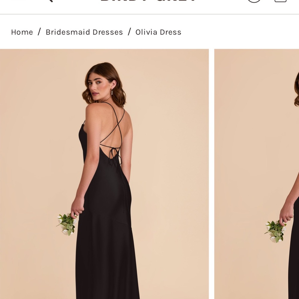 Bridesmaids dress in black matte